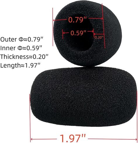 Microphone Windscreen Aviation Headset Boom Mic Covers Wind Shields with Fix Rings for Tactical headphones（5Pack） in Saudi Arabia