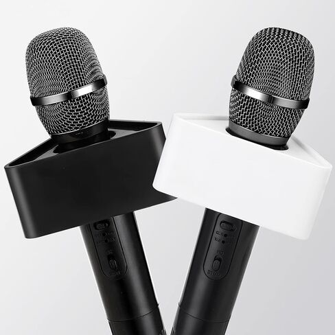 Facmogu 2024 New Microphone Flag Station, Portable Cube Hexagon Mic Flags, ABS Foam Microphone Logo Flag Station, Custom Mic Flag Microphone Accessories for Interview KTV Reporter Host (Black & White) in Saudi Arabia