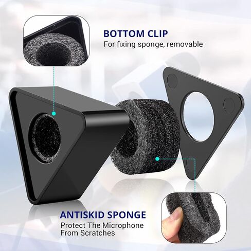 Facmogu 2024 New Microphone Flag Station, Portable Cube Hexagon Mic Flags, ABS Foam Microphone Logo Flag Station, Custom Mic Flag Microphone Accessories for Interview KTV Reporter Host (Black & White) in Saudi Arabia