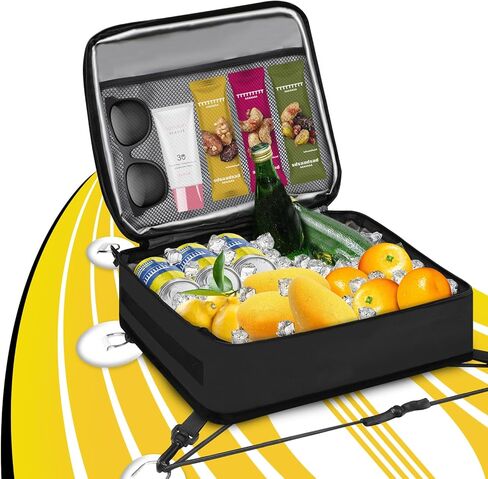 Paddle Board Cooler Bag, Insulated SUP Cooler Deck Bag with Mesh Zipper Pocket & 4 Securing Clip Strap, Waterproof 10 Can SUP Cooler for Paddle Board, SUP, Kayak in Saudi Arabia