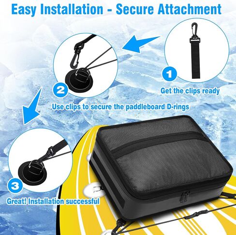 Paddle Board Cooler Bag, Insulated SUP Cooler Deck Bag with Mesh Zipper Pocket & 4 Securing Clip Strap, Waterproof 10 Can SUP Cooler for Paddle Board, SUP, Kayak in Saudi Arabia