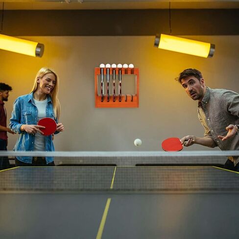 Ping Pong Paddle Storage Rack - Wall Mounted Table Tennis Holder for 6 Rackets and Balls Storage in Room Office in Kuwait