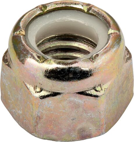 7/16"-20 (25 pack) Grade 8 Hex Nylon Insert Lock Nut, Fine Thread, Yellow Zinc by Makers Bolt in Kuwait