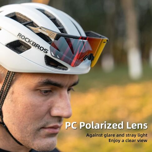 ROCKBROS Polarized Cycling Glasses, UV Protection Sports Sunglasses for Men Woman, Biking Sunglasses for Running Driving in Saudi Arabia
