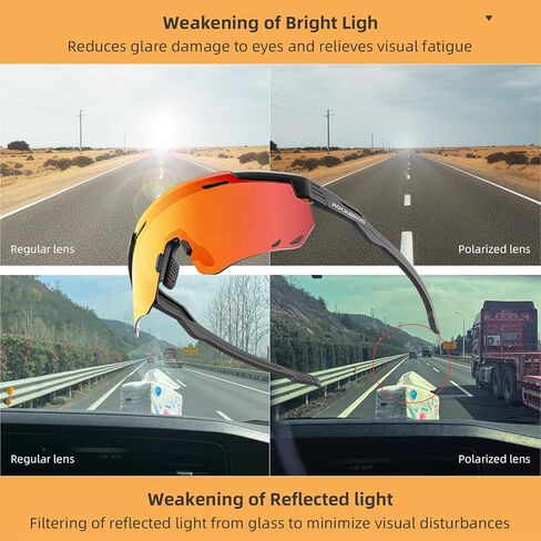 ROCKBROS Polarized Cycling Glasses, UV Protection Sports Sunglasses for Men Woman, Biking Sunglasses for Running Driving in Saudi Arabia