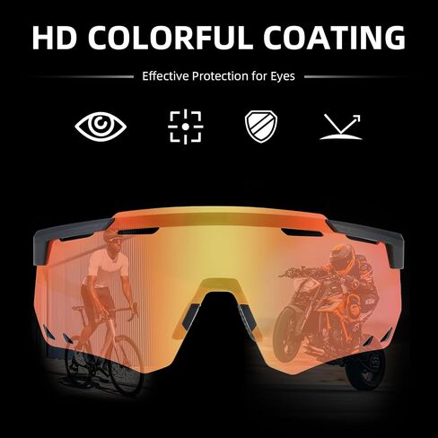 ROCKBROS Polarized Cycling Glasses, UV Protection Sports Sunglasses for Men Woman, Biking Sunglasses for Running Driving in Saudi Arabia