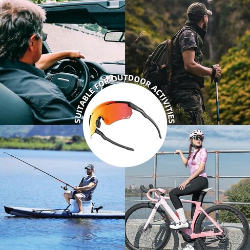 ROCKBROS Polarized Cycling Glasses, UV Protection Sports Sunglasses for Men Woman, Biking Sunglasses for Running Driving in Saudi Arabia