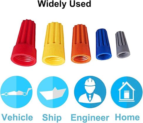 MuHize 220Pcs Electrical Wire Connectors - Upgraded Electrical Twist Nuts Caps Assortment Kit(2024 New), Wire Connectors with Spring Insert Twist Nuts Caps in Saudi Arabia
