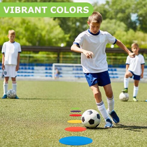 6PCS 9 inch Poly Spots Markers, Round Multiple Color Spot Marker for Games, Rubber Non-Slip Carpet Dots for Gym/PE Training in Saudi Arabia