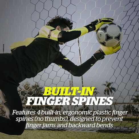Storelli Gladiator Recruit 3.0 Goalkeeper Gloves Youth Soccer Goalie with Finger Spines Enhanced Finger and Hand Protection in Saudi Arabia