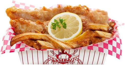 Baseball Paper Serving Trays - (60 Pack) 2 Lb Red and White Disposable Food Boats Eco Friendly For Concession Food & Condiments Carnivals Hot Dog Nacho in Saudi Arabia