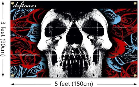 deftones Music Art Tapestries 3x5 Feet Banner Funny Man Cave Wall Decor with 4 Brass Grommets for College Dorm Room Decor,Outdoor,Parties gifts, travel, events, festivals.., black in Saudi Arabia