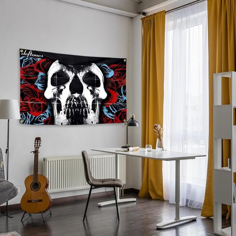 deftones Music Art Tapestries 3x5 Feet Banner Funny Man Cave Wall Decor with 4 Brass Grommets for College Dorm Room Decor,Outdoor,Parties gifts, travel, events, festivals.., black in Saudi Arabia