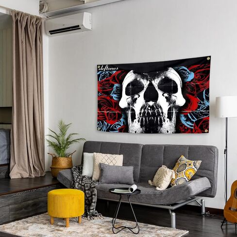 deftones Music Art Tapestries 3x5 Feet Banner Funny Man Cave Wall Decor with 4 Brass Grommets for College Dorm Room Decor,Outdoor,Parties gifts, travel, events, festivals.., black in Saudi Arabia