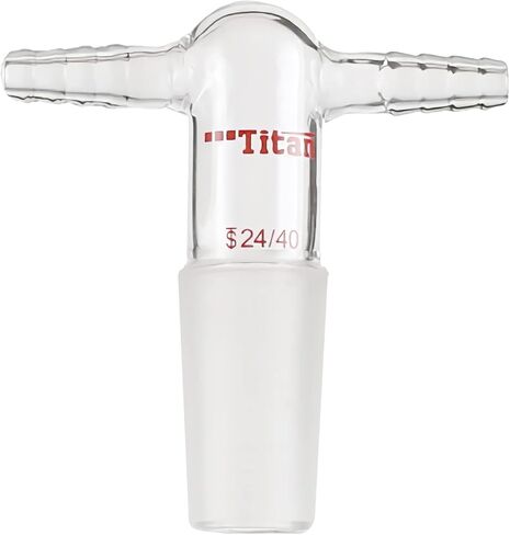 Glass Inlet Adapter Dual Hose, T-Shape Vacuum/Gas Adapter with 24/40 Joint & 10mm Hose Connections in Kuwait
