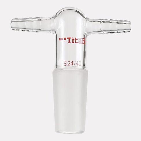 Glass Inlet Adapter Dual Hose, T-Shape Vacuum/Gas Adapter with 24/40 Joint & 10mm Hose Connections in Kuwait