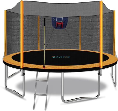 SkyBound 10FT 12FT 14FT 15FT 16FT Trampoline with Enclosure Net, Large Trampoline for Kids and Adults - ASTM Approved - Heavy Duty Recreational Trampolines - Outdoor Trampoline for Kids - Outdoor Fun in Saudi Arabia