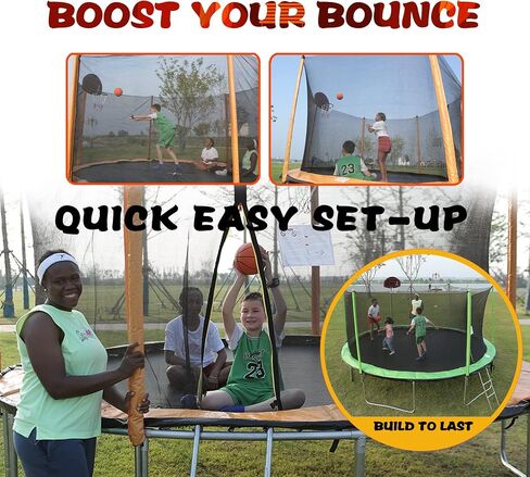 SkyBound 10FT 12FT 14FT 15FT 16FT Trampoline with Enclosure Net, Large Trampoline for Kids and Adults - ASTM Approved - Heavy Duty Recreational Trampolines - Outdoor Trampoline for Kids - Outdoor Fun in Saudi Arabia