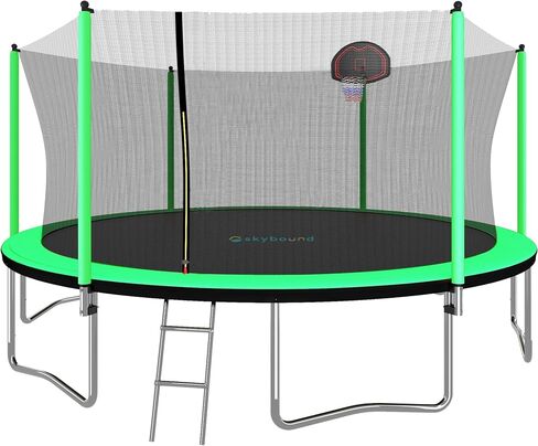 SkyBound 10FT 12FT 14FT 15FT 16FT Trampoline with Enclosure Net, Large Trampoline for Kids and Adults - ASTM Approved - Heavy Duty Recreational Trampolines - Outdoor Trampoline for Kids - Outdoor Fun in Saudi Arabia