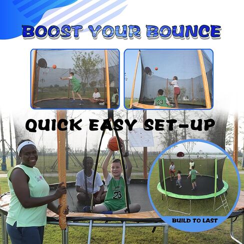 SkyBound 10FT 12FT 14FT 15FT 16FT ترامبولين مع شبكة مغلقة، ترامبولين كبير للأطفال والكبار - معتمد من ASTM - ترامبولين ترفيهية شديدة التحمل - ترامبولين خارجي للأطفال - متعة في الهواء الطلق in Kuwait