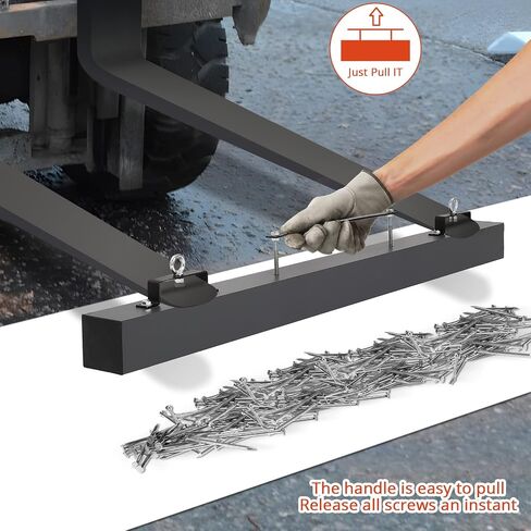 Hanging Magnetic Magnet Sweeper, Pickup Tool with Release, Industrial Magnets Steel Material Hunting Accessories for Forklift Pick up Nails, Bolts, Iron Chips, Metals-48 Inch in Saudi Arabia