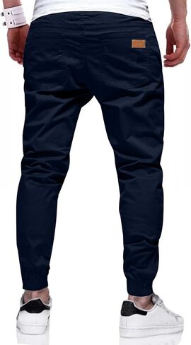 JMIERR Mens Casual Joggers Pants - Cotton Drawstring Chino Cargo Pants Hiking Outdoor Twill Track Jogging Sweatpants Pants in Kuwait
