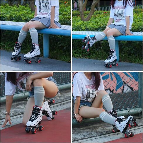 Roller Skates for Women and Girls, High-top Double Row-Classic Roller Skates for Men and Ladies, Professional Indoor/Outdoor Adult Roller Skates with Aluminum Bracket in Saudi Arabia