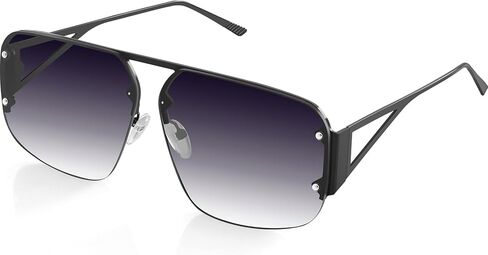 Retro Metal Rimless Aviator Sunglasses – Stylish Frames for Men and Women in Saudi Arabia