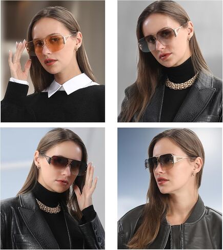 نظارات شمسية ريترو معدنية بدون إطار - إطارات أنيقة للرجال والنساء in Kuwait