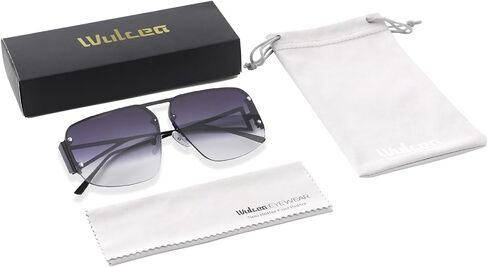 Retro Metal Rimless Aviator Sunglasses – Stylish Frames for Men and Women in Saudi Arabia