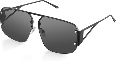 Retro Metal Rimless Aviator Sunglasses – Stylish Frames for Men and Women in Saudi Arabia