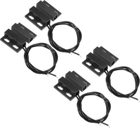 PATIKIL Magnetic Reed Switch, 4 Pack NC Wired Surface-Mounted Magnetic Contact Switch for Door Window, Black in Saudi Arabia