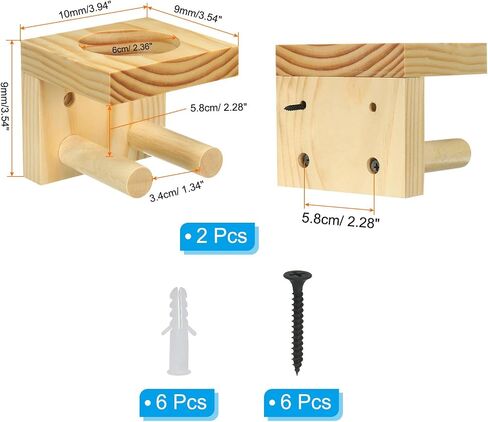 PATIKIL Baseball Bat Holder, Baseball Wall Mount Bat Holder Sports Display Wall Mount Softball Storage Stick by Wood in Saudi Arabia
