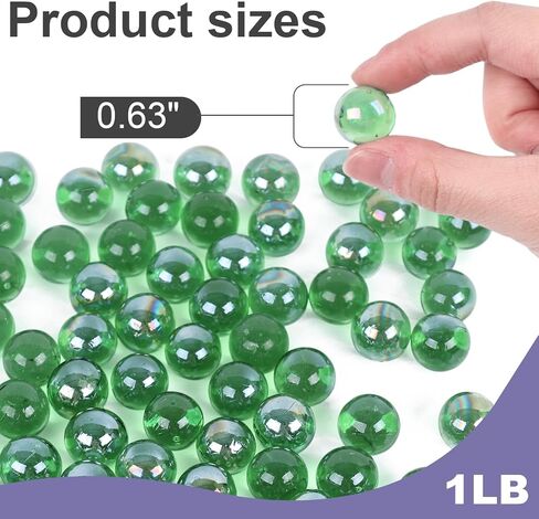 DomeStar 1LB زجاج من الرخام، كرات زجاجية مستديرة 0.63 بوصة حشو مزهرية خرز زجاجي شفاف للرخام يعمل ديكور المنزل in Kuwait