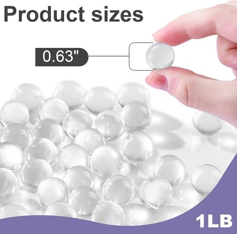 DomeStar 1LB زجاج من الرخام، كرات زجاجية مستديرة 0.63 بوصة حشو مزهرية خرز زجاجي شفاف للرخام يعمل ديكور المنزل in Kuwait