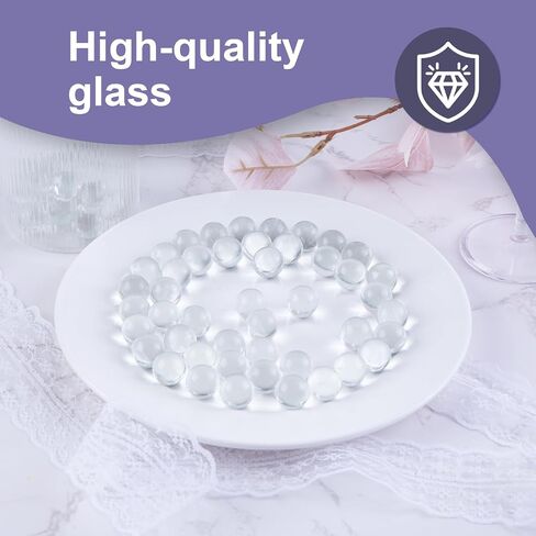 DomeStar 1LB زجاج من الرخام، كرات زجاجية مستديرة 0.63 بوصة حشو مزهرية خرز زجاجي شفاف للرخام يعمل ديكور المنزل in Kuwait
