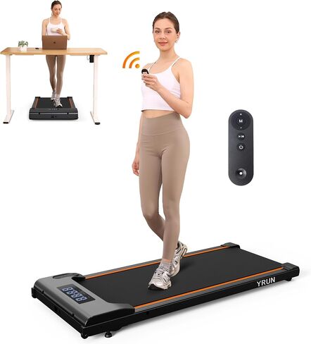 Walking Pad Under Desk Treadmill for Home and Office, Portable Small Treadmill 2.5HP Super Quiet Brushless Motorized Walking Jogging Running Machine with Remote Control in Saudi Arabia