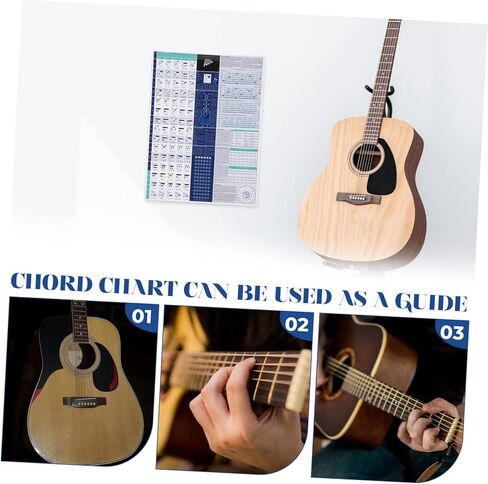 VICASKY Piano Chord Scale Guitar Reference Poster Musical Gifts Guitar Gifts Picture Gifts Guitar Poster Practice Chart Piano Accessories Chords Chart for Piano Player Flip Chart Hand Gift in Saudi Arabia