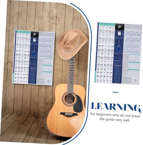 VICASKY Piano Chord Scale Guitar Reference Poster Musical Gifts Guitar Gifts Picture Gifts Guitar Poster Practice Chart Piano Accessories Chords Chart for Piano Player Flip Chart Hand Gift in Saudi Arabia