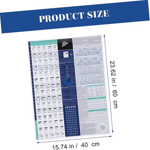 VICASKY Piano Chord Scale Guitar Reference Poster Musical Gifts Guitar Gifts Picture Gifts Guitar Poster Practice Chart Piano Accessories Chords Chart for Piano Player Flip Chart Hand Gift in Saudi Arabia