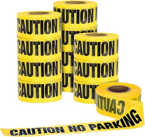 بكرة شريط تحذير من Adir، بطول 300 قدم - شريط أصفر ساطع مقاس 3 بوصات عالي الوضوح مع طباعة سوداء جريئة - شريط تحذير من عدم ركن السيارات للبناء وشركات المرافق وإنفاذ القانون in Kuwait