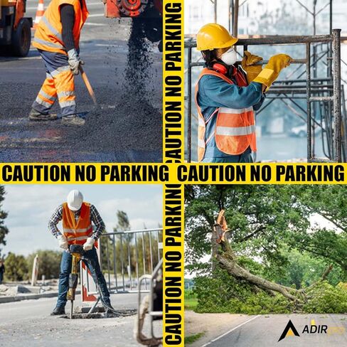 بكرة شريط تحذير من Adir، بطول 300 قدم - شريط أصفر ساطع مقاس 3 بوصات عالي الوضوح مع طباعة سوداء جريئة - شريط تحذير من عدم ركن السيارات للبناء وشركات المرافق وإنفاذ القانون in Kuwait