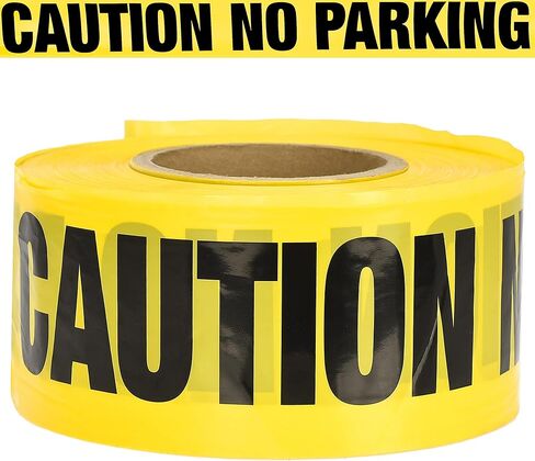 بكرة شريط تحذير من Adir، بطول 300 قدم - شريط أصفر ساطع مقاس 3 بوصات عالي الوضوح مع طباعة سوداء جريئة - شريط تحذير من عدم ركن السيارات للبناء وشركات المرافق وإنفاذ القانون in Kuwait