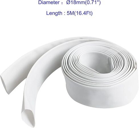 40mm ID White Heat Shrink Tubing Shrinkable Tube 5M(16.4Ft) 1pcs in Saudi Arabia
