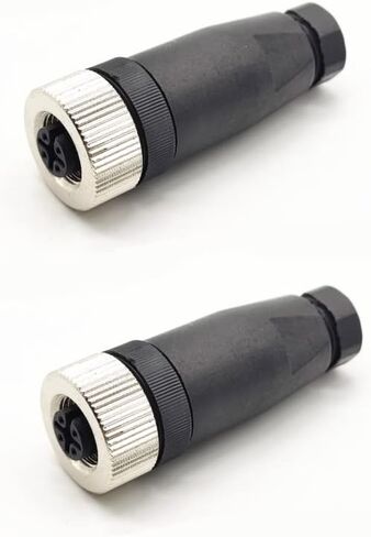 2 Pcs Plug M12 4 Pin A-Coding Plastic Shell Female Plug Screw-Joint for Cable, Field Assembly Wireable Connector Straight Male Assemble Type Plug Unshiled IP67 Industrial Sensor Plug Adapter in Saudi Arabia