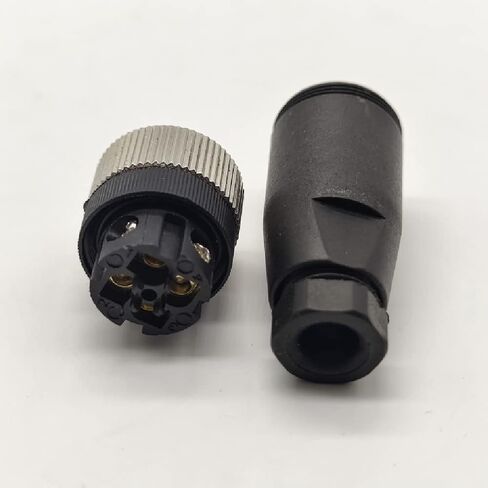 2 Pcs Plug M12 4 Pin A-Coding Plastic Shell Female Plug Screw-Joint for Cable, Field Assembly Wireable Connector Straight Male Assemble Type Plug Unshiled IP67 Industrial Sensor Plug Adapter in Saudi Arabia