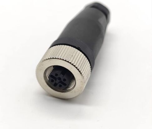2 Pcs Plug M12 4 Pin A-Coding Plastic Shell Female Plug Screw-Joint for Cable, Field Assembly Wireable Connector Straight Male Assemble Type Plug Unshiled IP67 Industrial Sensor Plug Adapter in Saudi Arabia