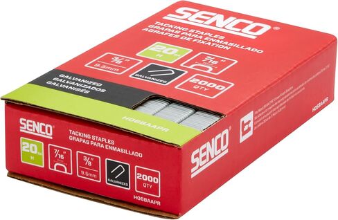 SENCO H06BAAPR 3/8" 20 Gauge 7/16" Crown Tacking Staples, Galvanized Finish 1,000 Count Pack in Saudi Arabia