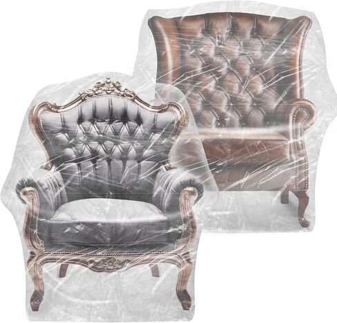2 Pcs Plastic Chair Covers Protectors,Waterproof Plastic Recliner Cover Anti Cat Dog Scratching,Heavy Duty Plastic furniture covers for Moving (2pcs) in Saudi Arabia