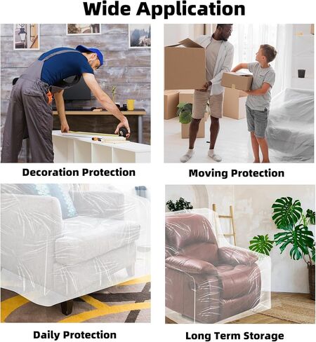 2 Pcs Plastic Chair Covers Protectors,Waterproof Plastic Recliner Cover Anti Cat Dog Scratching,Heavy Duty Plastic furniture covers for Moving (2pcs) in Saudi Arabia